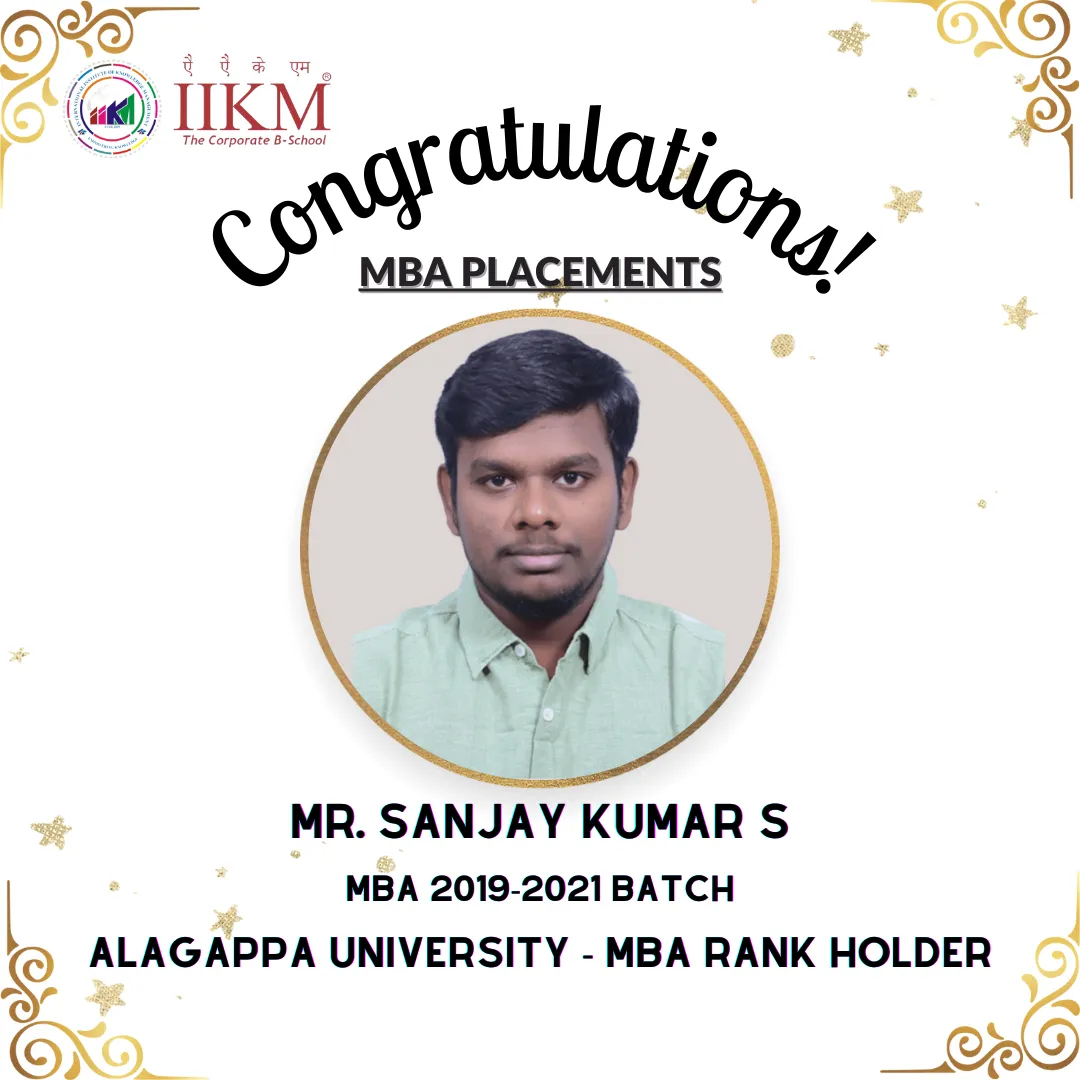 IIKM-Rank-Holder-Mr.Sanjay-Kumar-S-2019-21-Batch-175